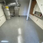 grey epoxy floors in a room with the HVAC system