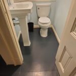bathroom with epoxy flooring
