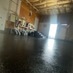 garage with new flooring