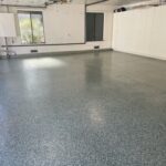 garage with new grey epoxy floors