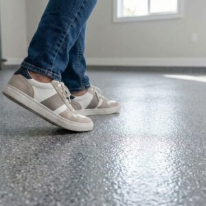 feet on garage floor